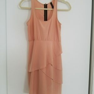 Audrey light pink tank dress w/ruffles&zipper
